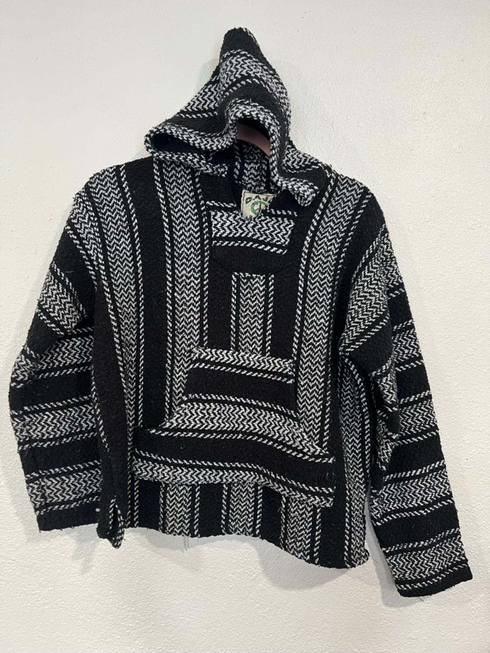 Baja Artisan Made in Mexico Striped Hoodie Sweater Size Small
